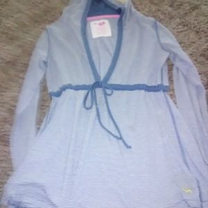 Striped hooded shirt